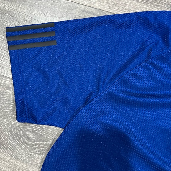 5/$7 💰 Adidas Athletic Baseball Jersey Mesh Button Shirt Royal Blue - Picture 9 of 16